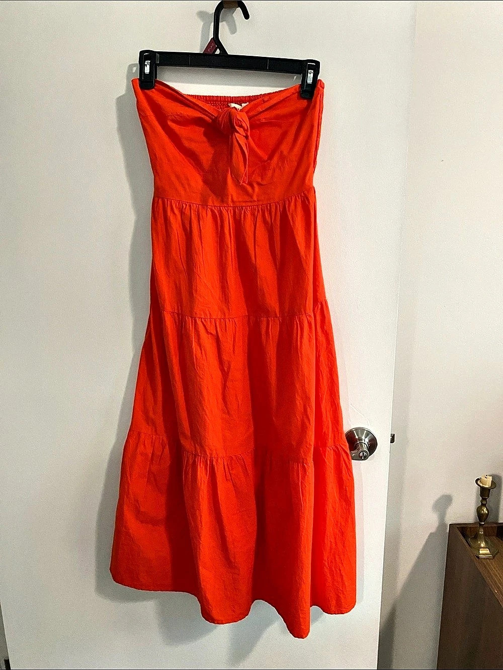 Sim & Sam Cotton Halter Maxi Dress in Orange Size XS